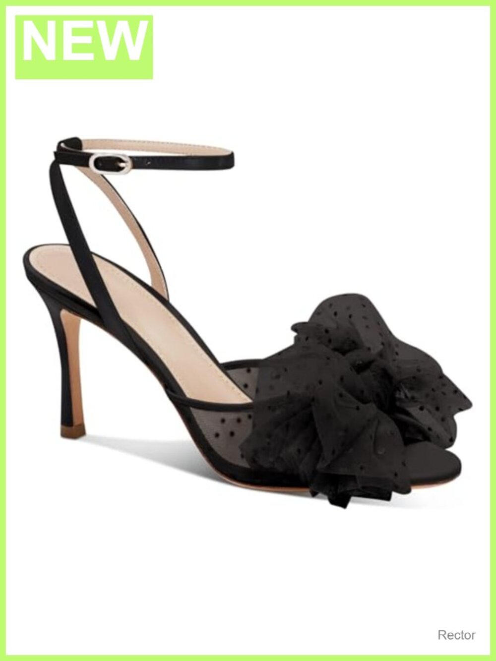 Slingback Peep Toe Stiletto Heels with Bow Mesh Bridal Wedding Shoes
